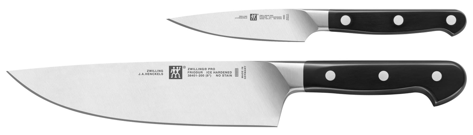 Zwilling Pro Messerset, 2-tlg. (Spick- & Kochmesser) in Schwarz präsentiert im Onlineshop von KAQTU Design AG. Küchenmesser ist von Zwilling Kitchen