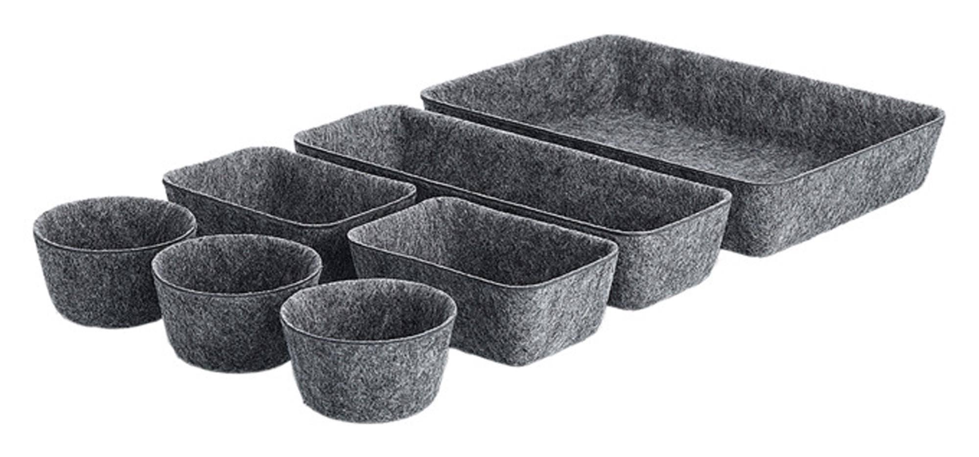 Stilvoller 7-teiliger Filz-Organizer von ZELLER PRESENT: robust, langlebig, flexibel, ideal für Büro & Zuhause.