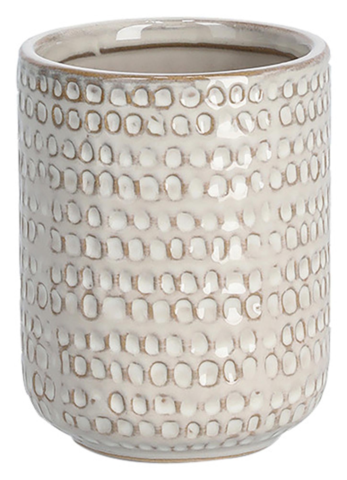 Entdecken Sie den ZELLER Zahnputzbecher Struktur beige (ø 7.5x9.5 cm) – stilvolles Badzubehör für Zahnpflegeprodukte, langlebig und pflegeleicht.