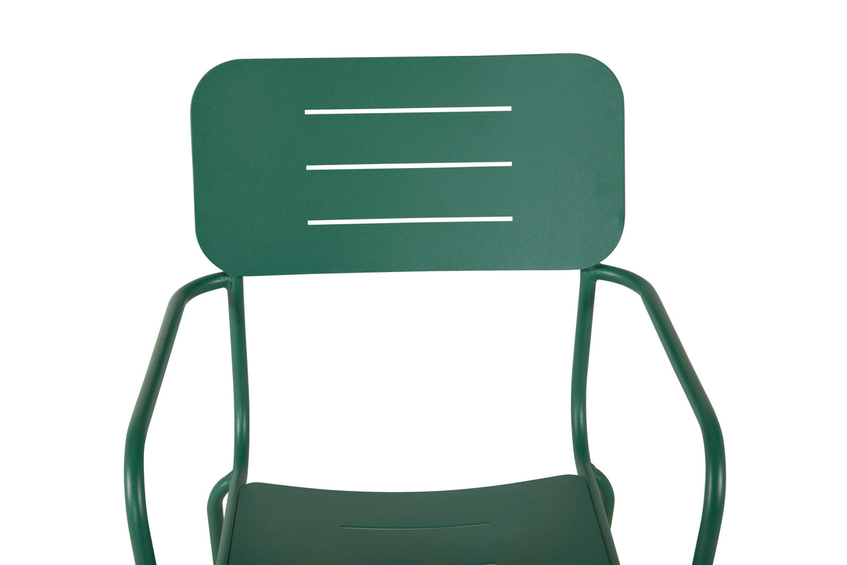 Nicke Stuhl in Grün präsentiert im Onlineshop von KAQTU Design AG. Gartenstuhl mit Armlehnen ist von Venture Home