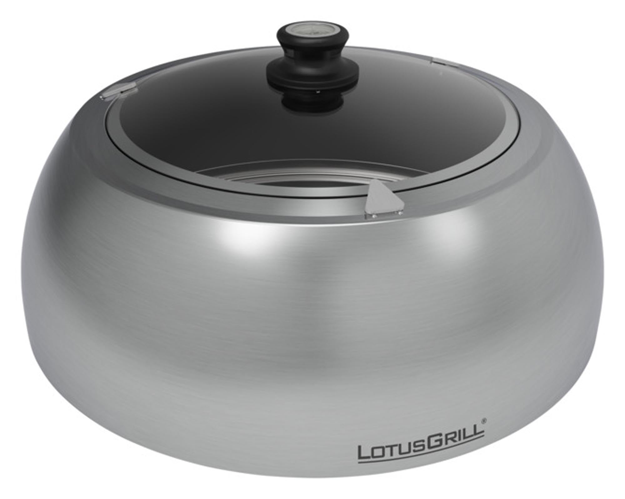 Grillhaube Classic von LOTUS GRILL: Qualität, Funktionalität, gleichmässige Hitze, wetterfest, leicht zu reinigen, integriertes Thermometer.