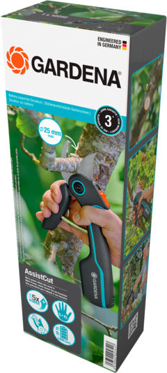 Entdecken Sie die GARDENA Gartenschere AssistCut 25 mm – Ihr perfekter Partner für präzise und kraftvolle Schnitte im Garten!