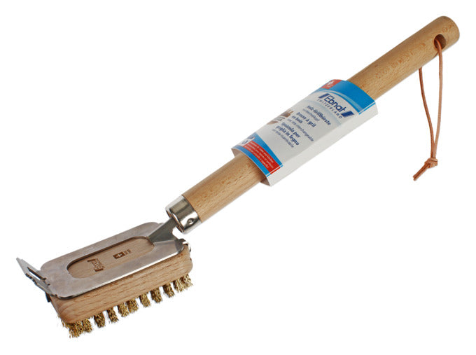 Effiziente Grillreinigung mit der EBNAT Grillbürste 33 cm. Innovatives Klicksystem, langlebige Materialien und integrierter Kratzer für perfekte Ergebnisse.