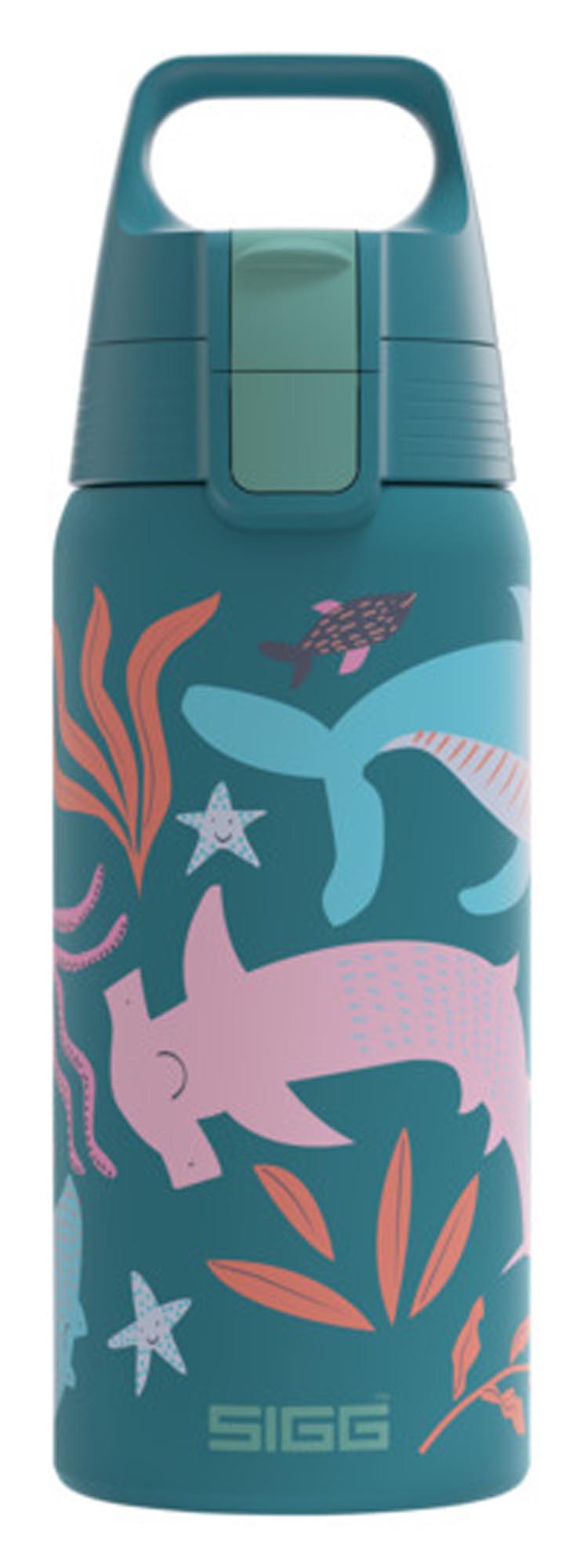 SIGG Isolierflasche 0.5 l: Edelstahl, BPA-frei, Wal-Design, hält 12h warm, 20h kalt. Ideal für Kinder, Sport, Büro.