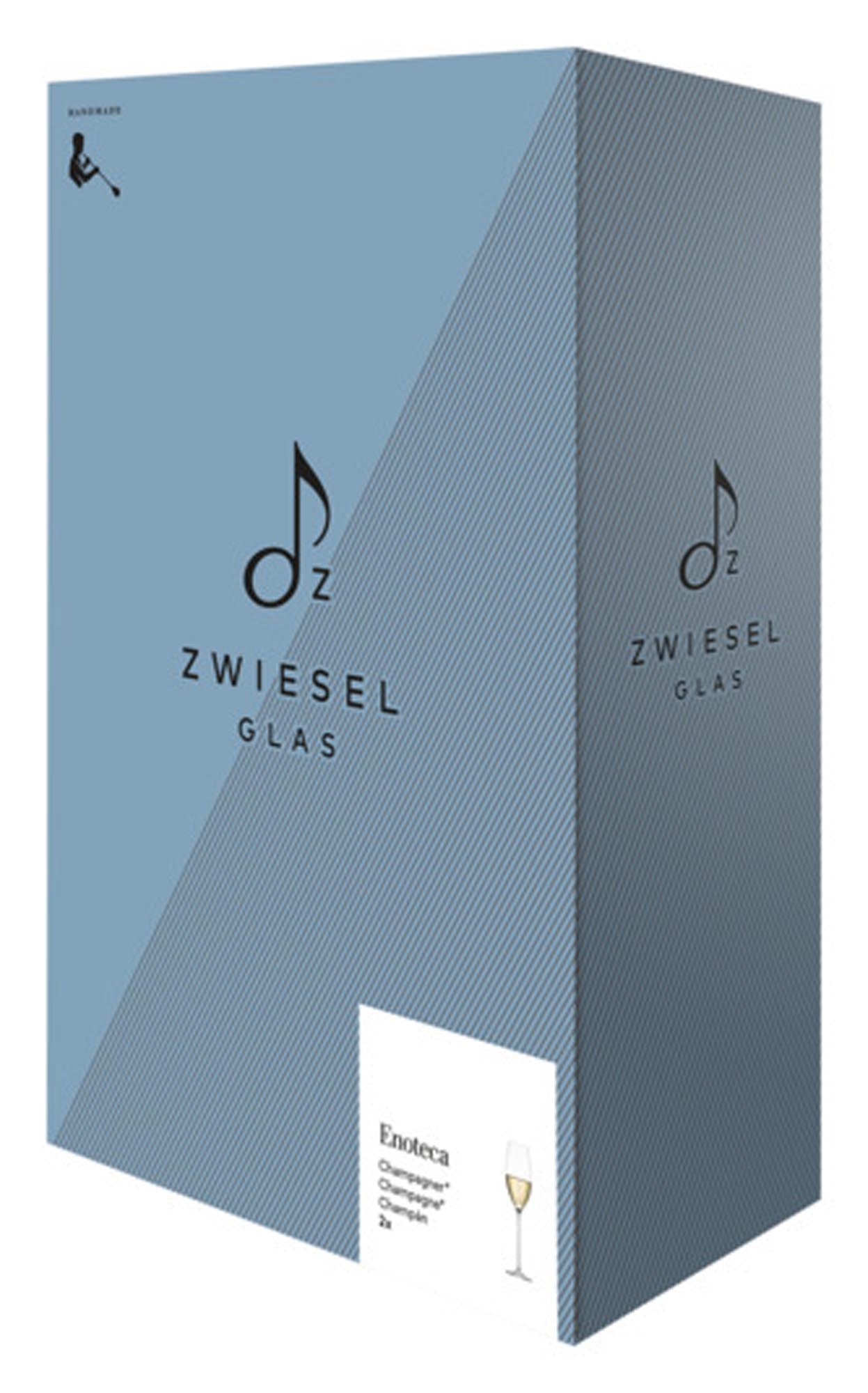 Elegante Enoteca 77 Champagnergläser von ZWIESEL GLAS: Kristallklar, bruchsicher, spülmaschinenfest, ideal für besondere Anlässe.