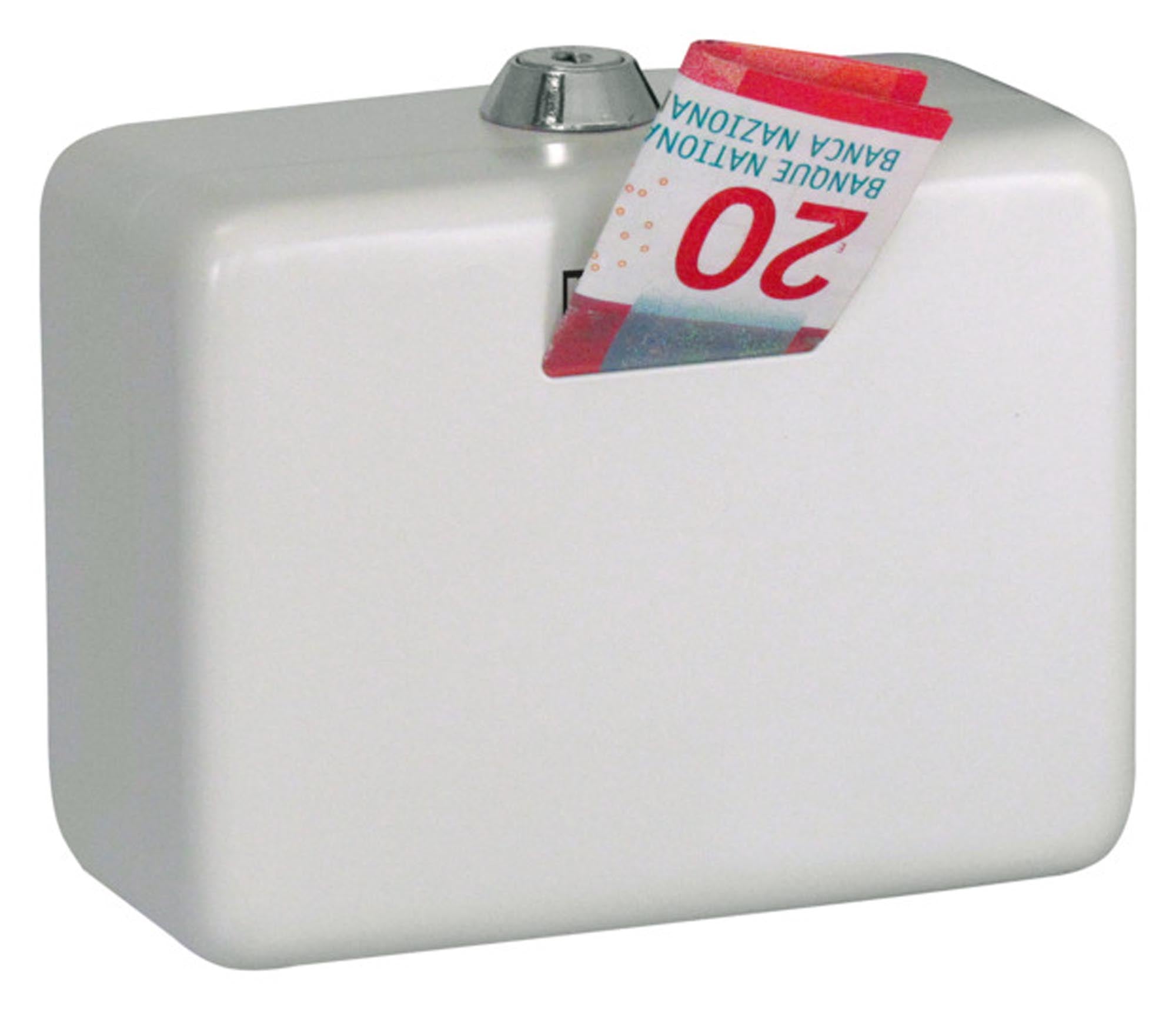 Sichere und praktische Geldkassette von RIEFFEL mit Einwurfschlitz, perfekt für die Aufbewahrung von Bargeld in jedem Umfeld.