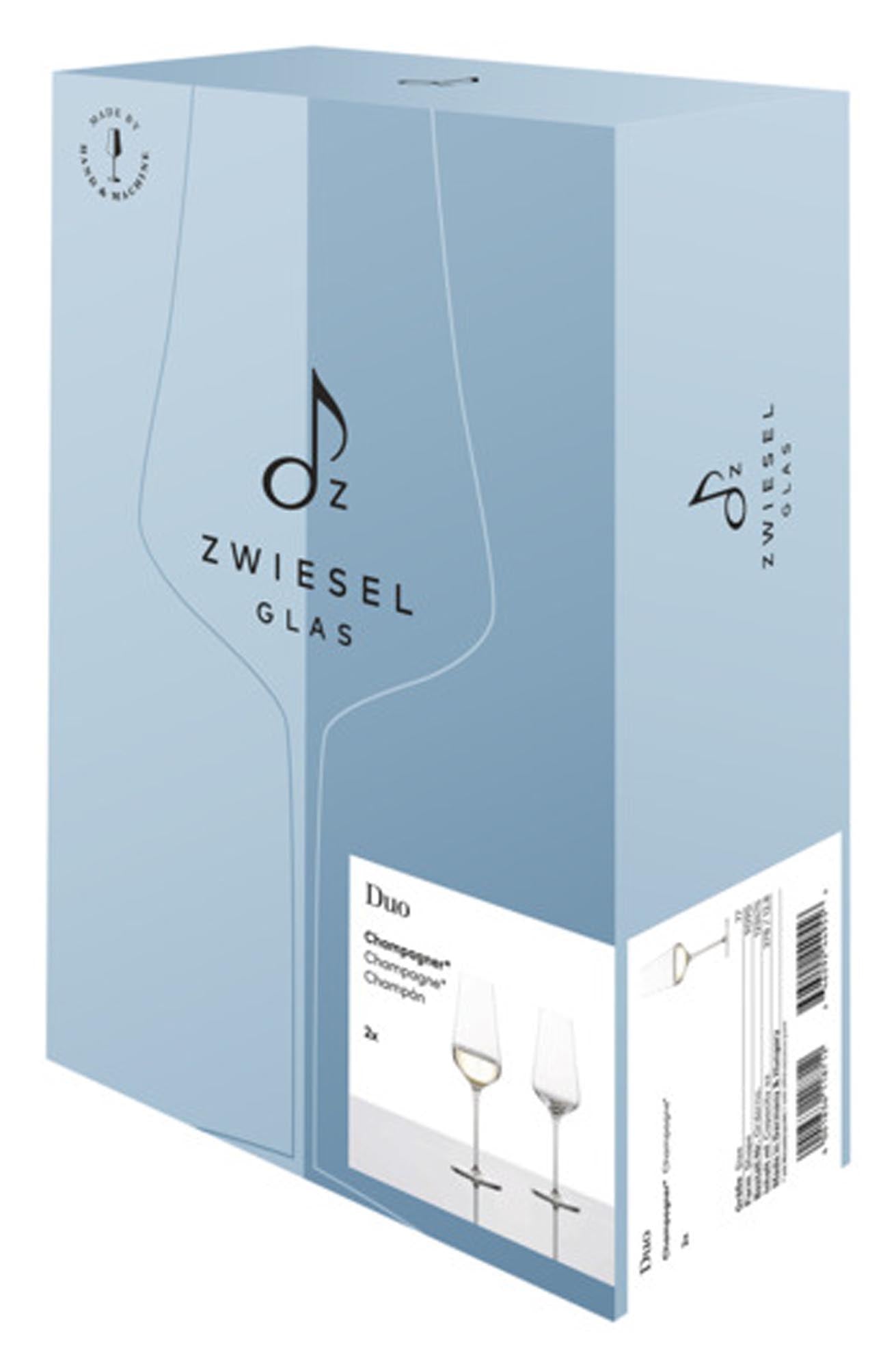 Elegantes Champagnerglas-Set von ZWIESEL GLAS: Duo 77, 2 Stück, aus hochwertigem Kristallglas, ideal für festliche Anlässe.