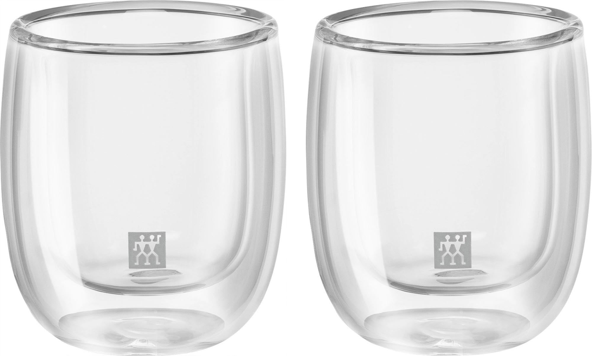 Elegante Zwilling Sorrento Espressogläser, 80 ml, 2er Set, doppelwandig.