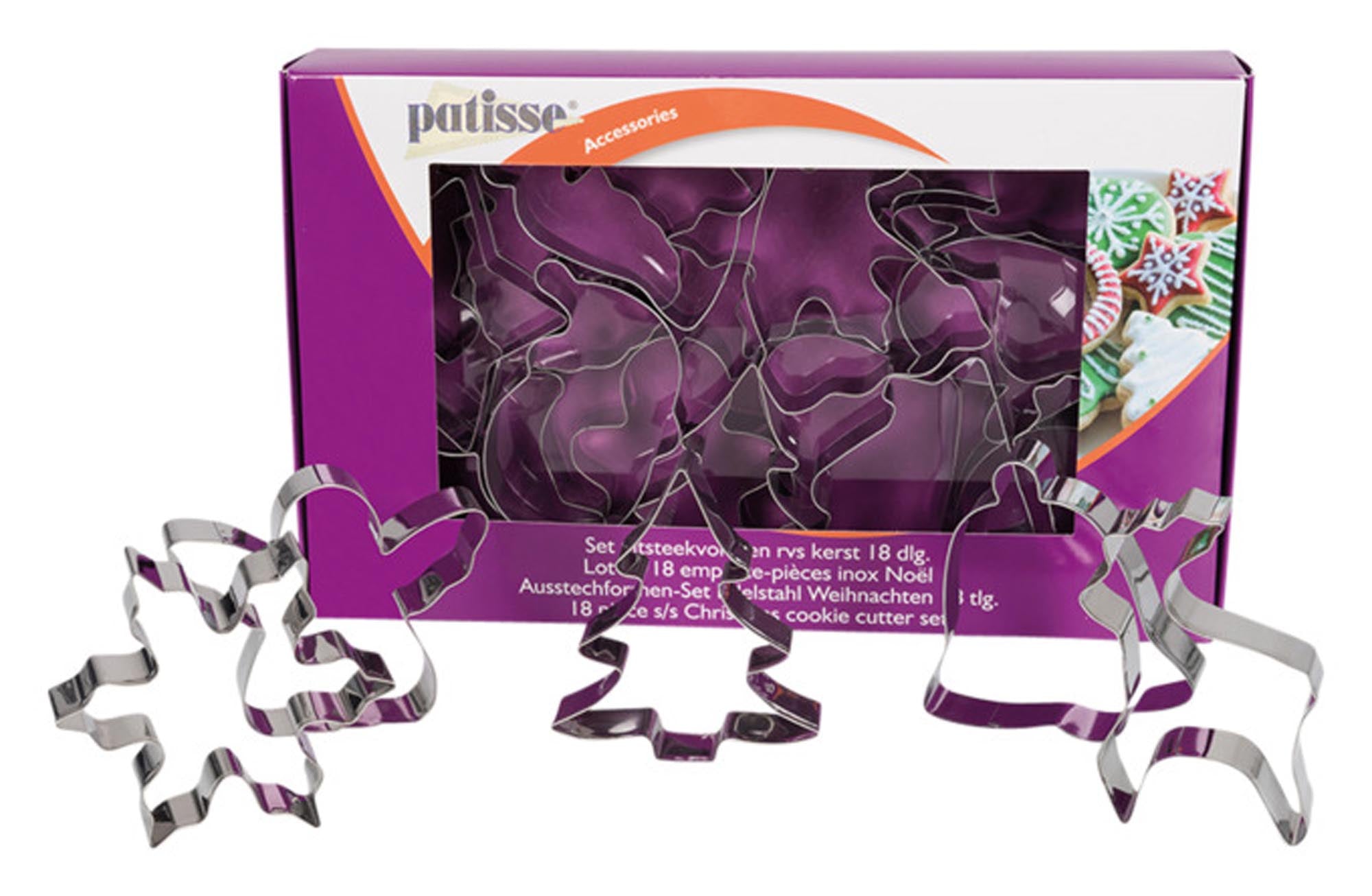 Entdecken Sie das PATISSE Ausstechformen-Set Weihnachten (18-teilig) für kreative Plätzchen in festlichen Motiven. Hochwertiger Edelstahl, ergonomisch gestaltet.