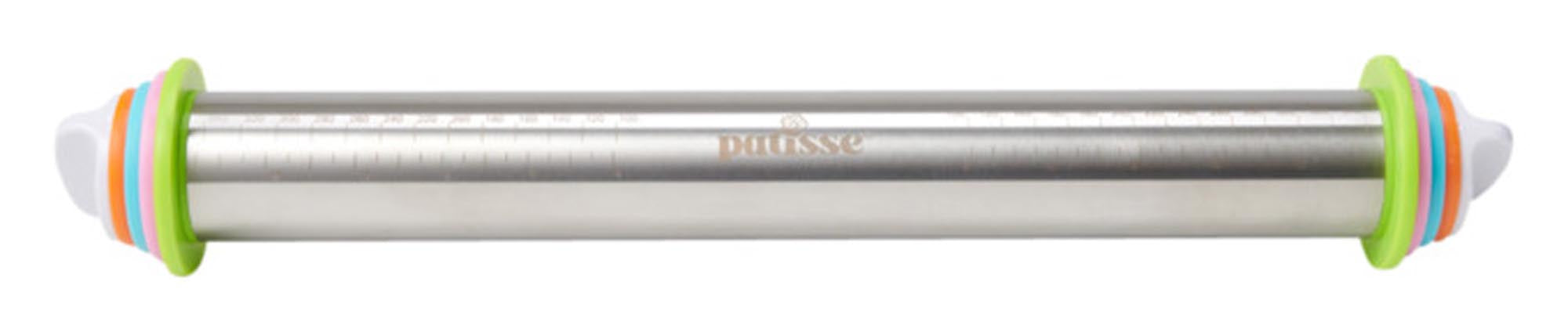 Entdecken Sie den PATISSE Teigroller mit Abstandshalter aus Edelstahl (43 cm) für perfekte Teigdicken. Ideal für Hobbybäcker und Profis!