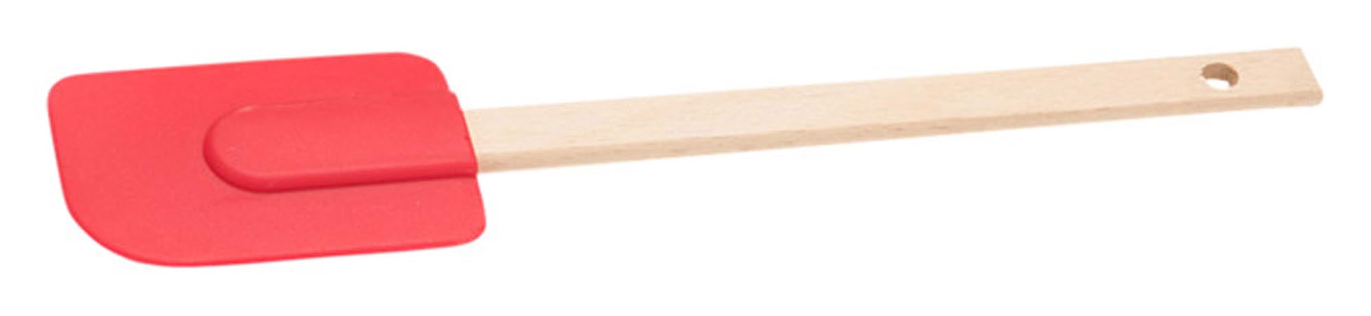 Teigschaber Silikon Holz 27cm, flexibel, hitzebeständig, ergonomisch, langlebig, ideal für Backen & Kochen.