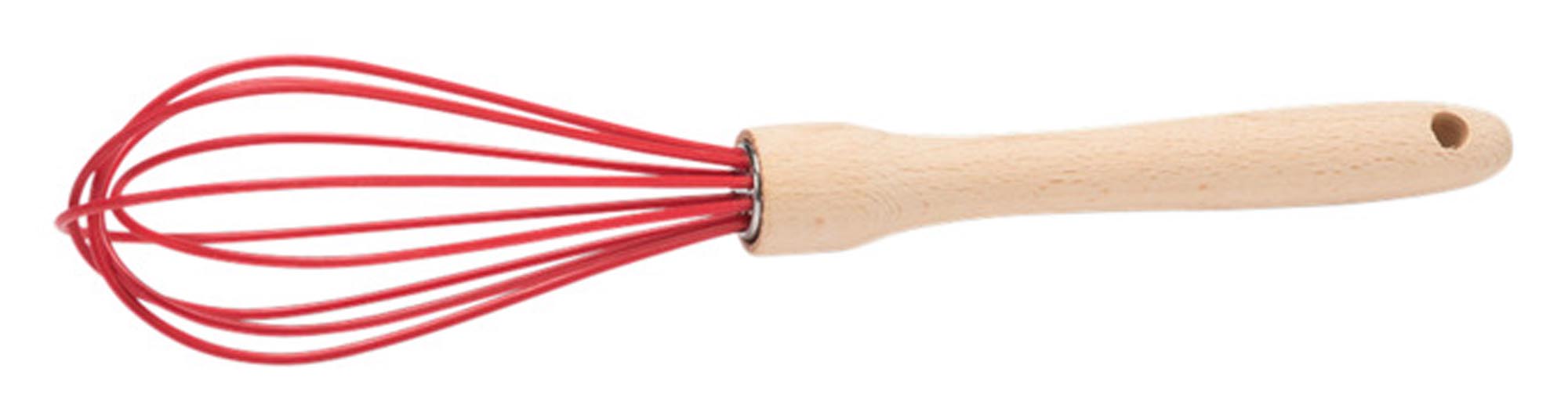 Entdecken Sie den PATISSE Schneebesen Silikon Holz rot Prima Line (30 cm) – hitzebeständig, pflegeleicht und ideal für Ihre Küche. Perfekt zum Rühren und Schlagen!