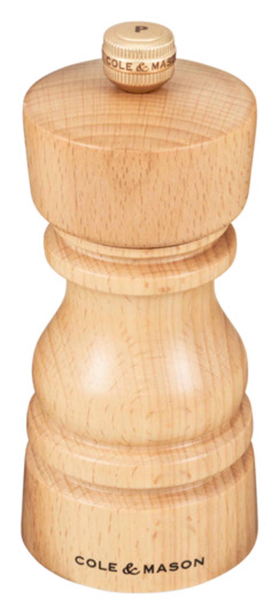 Elegante COLE & MASON Pfeffermühle aus Buchenholz, 30 cm, mit präzisem Edelstahlmahlwerk für perfekten Pfeffergenuss.