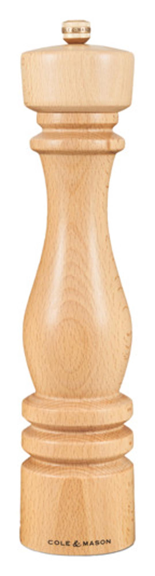 Elegante COLE & MASON Pfeffermühle London aus Buchenholz, 30x7.6 cm, mit präzisem Edelstahl-Mahlwerk für besten Geschmack. Ideal für jede Küche!