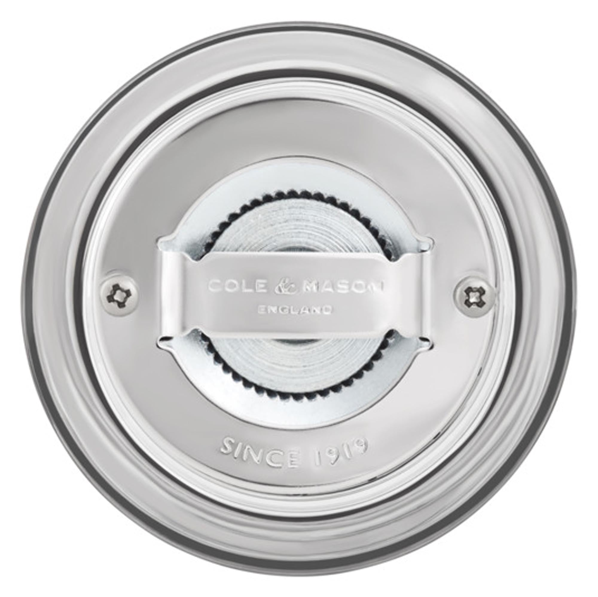 Elegante COLE & MASON Pfeffermühle aus Acryl, 11.8x5.4 cm, mit präziser Mahlgradeinstellung für frischen Pfeffergenuss.