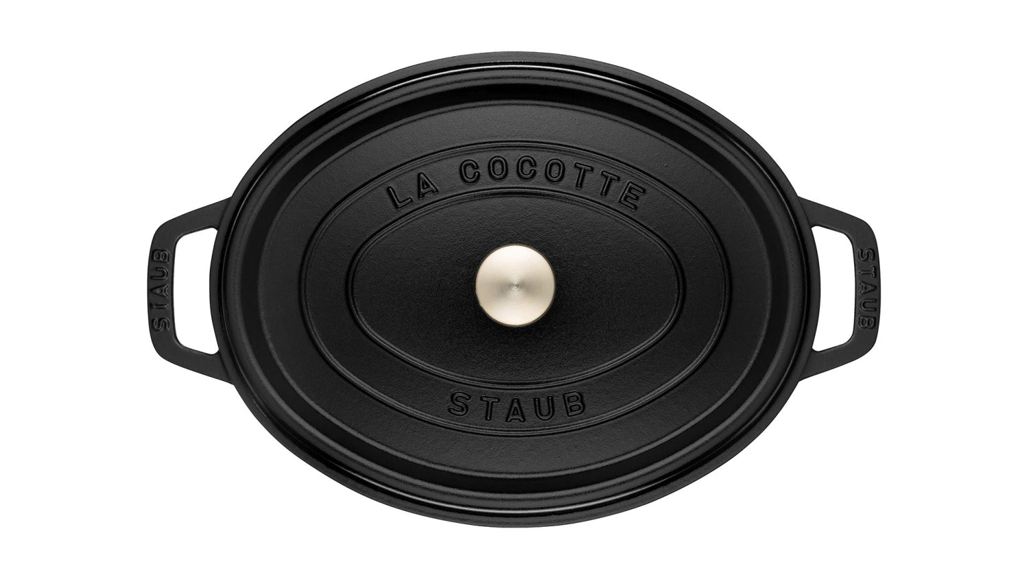 Elegante ovale Cocotte von Staub mit 2,35 l Volumen, perfekt für schmackhafte Gerichte und stilvolles Servieren in jeder Küche.
