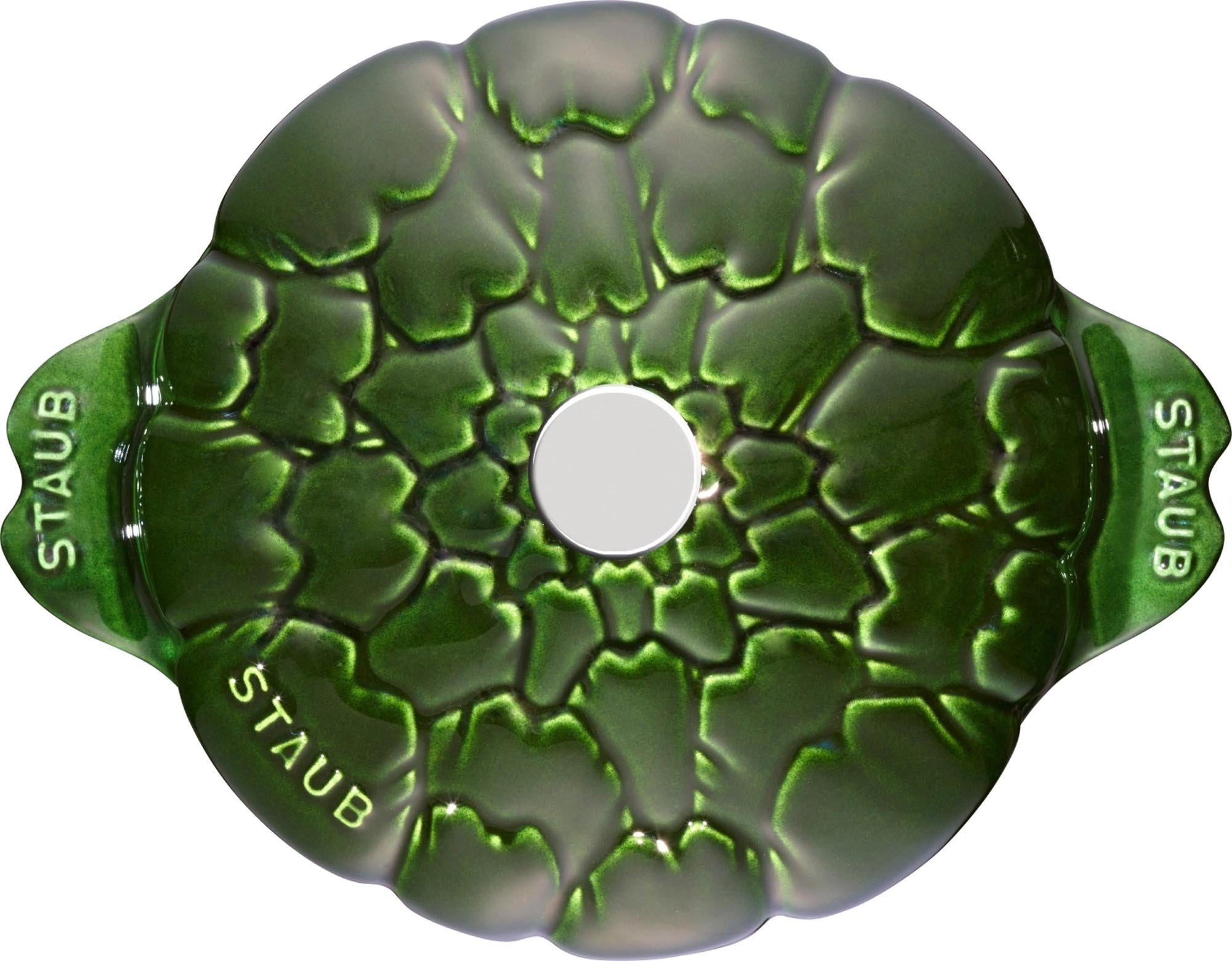 Staub Cocotte 22 cm: Gusseisen-Kochkunst in frischem Basilikum-Grün.