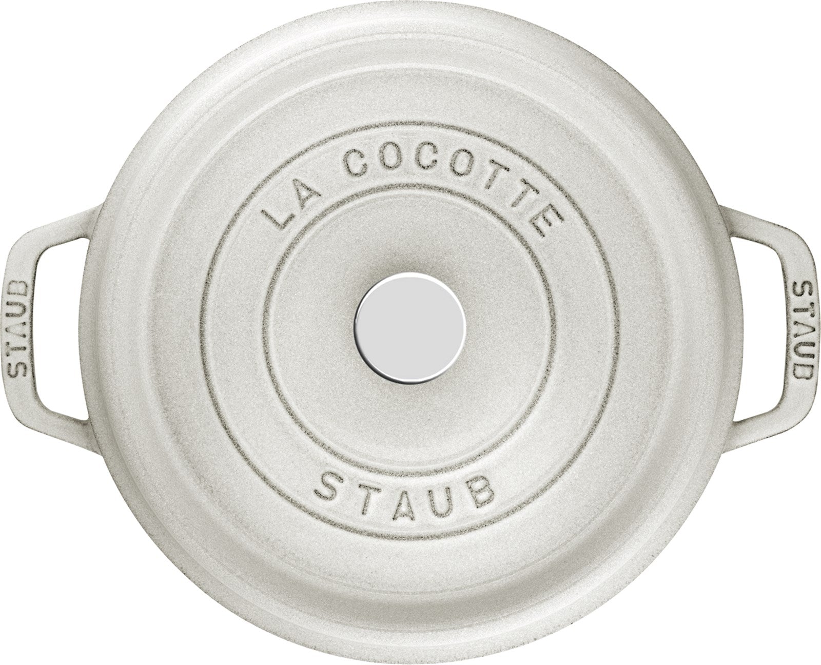 Entdecken Sie die vielseitige Cocotte von Staub in elegantem Weissen Trüffel. Ideal für köstliche Gerichte, langlebig und pflegeleicht.