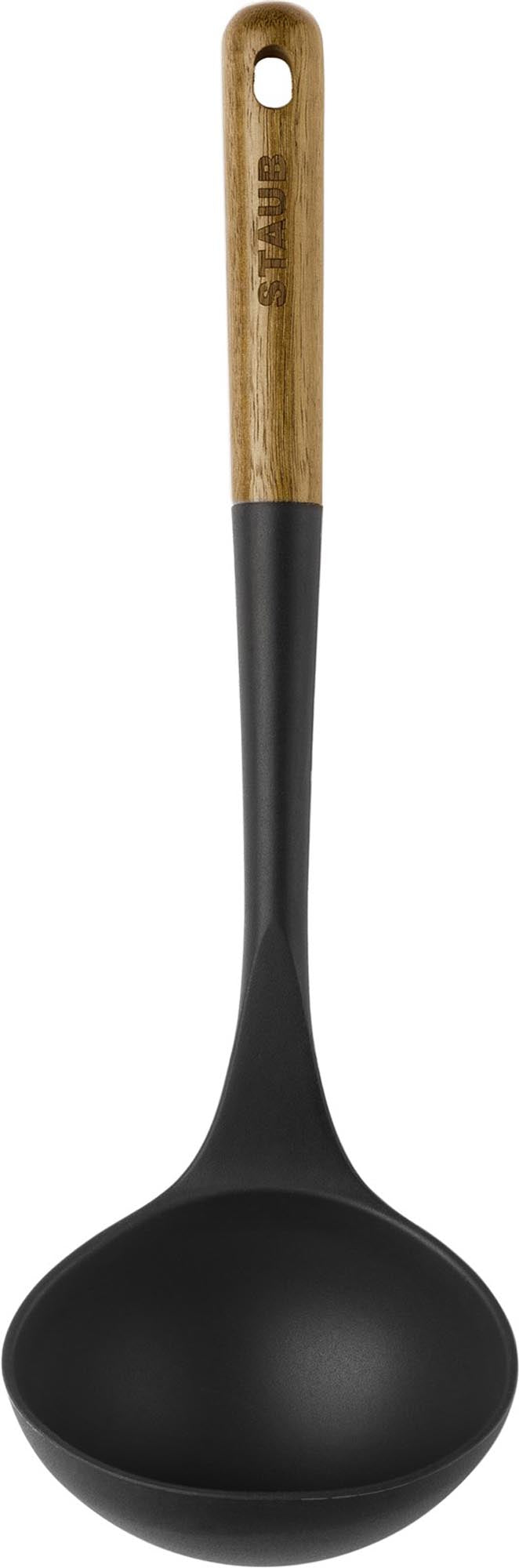 Hochwertige Suppenkelle aus Akazie und Silikon, 31 cm lang, ideal zum Servieren von Suppen und Eintöpfen, stilvolles Küchenutensil von Staub.