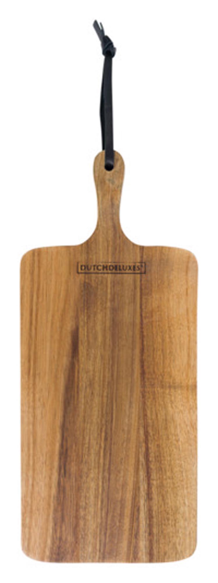 Eckiges Akazienholzbrett (34x19 cm) von DUTCHDELUXES, ideal zum Schneiden & Servieren.