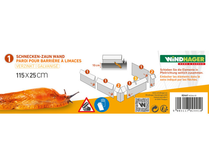 Schneckenzaun ZinkLine 25x115 cm von WINDHAGER: Robuste, umweltfreundliche Barriere gegen Schnecken. Ideal für Garten- und Hochbeete.
