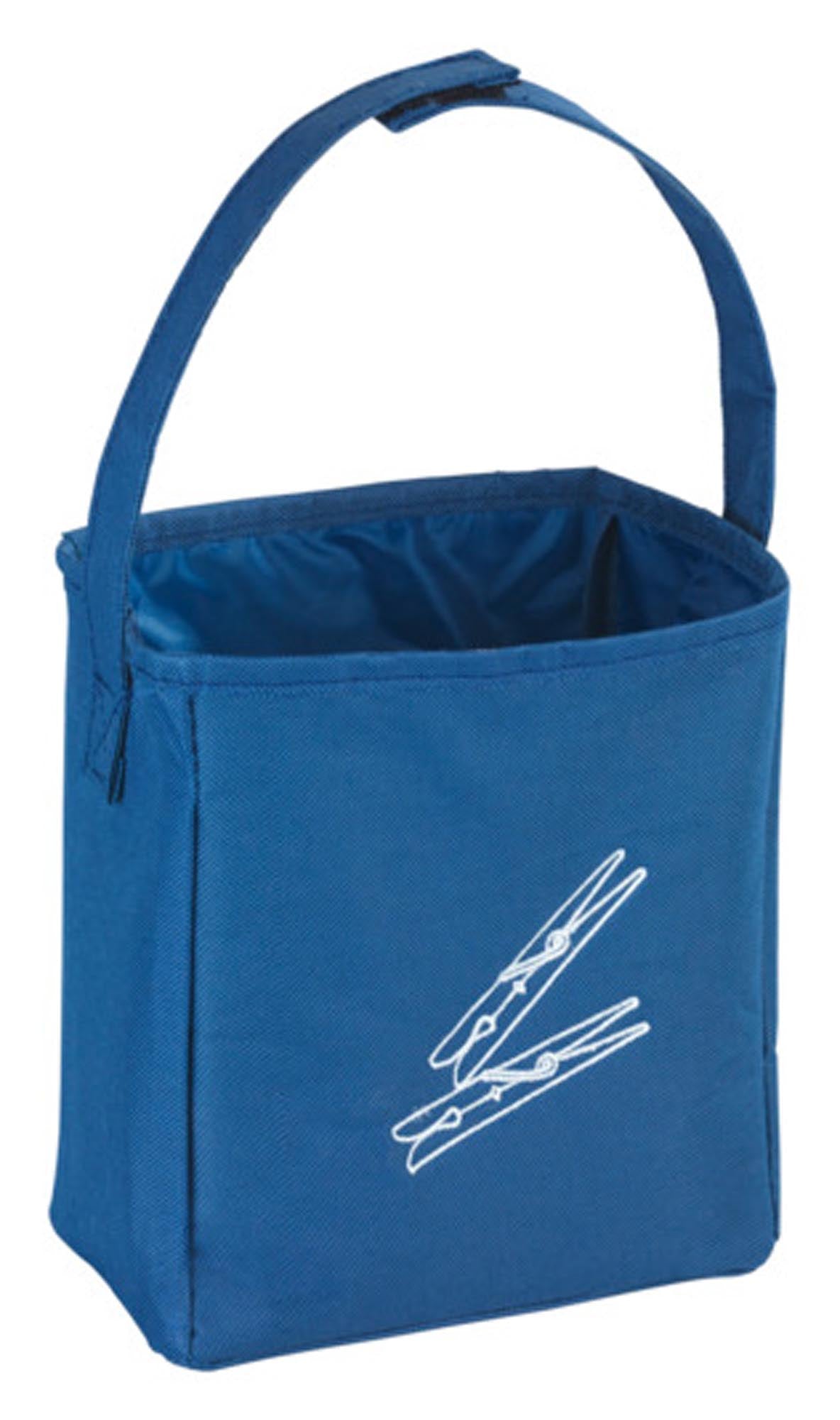 Entdecken Sie den WENKO Wäscheklammerbeutel mit Klettverschluss in Blau. Praktische Aufbewahrung für Wäscheklammern, ideal für Waschküche und Balkon.