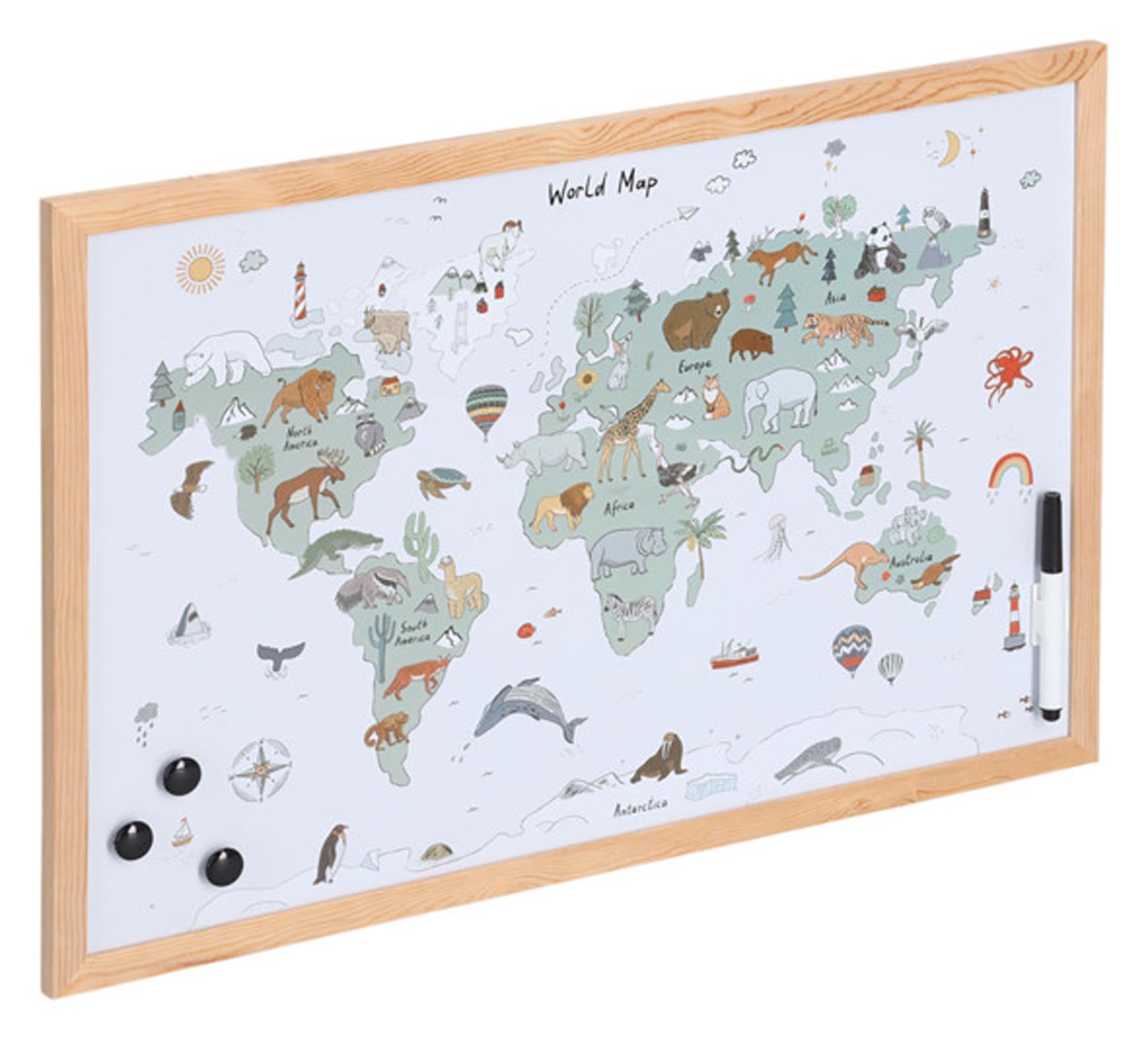 Entdecken Sie das ZELLER Magnet Memobord Weltkarte 60x40 cm – ein praktisches, lehrreiches Accessoire für Kinderzimmer und Büro. Ideal für Notizen und Lernspaß!