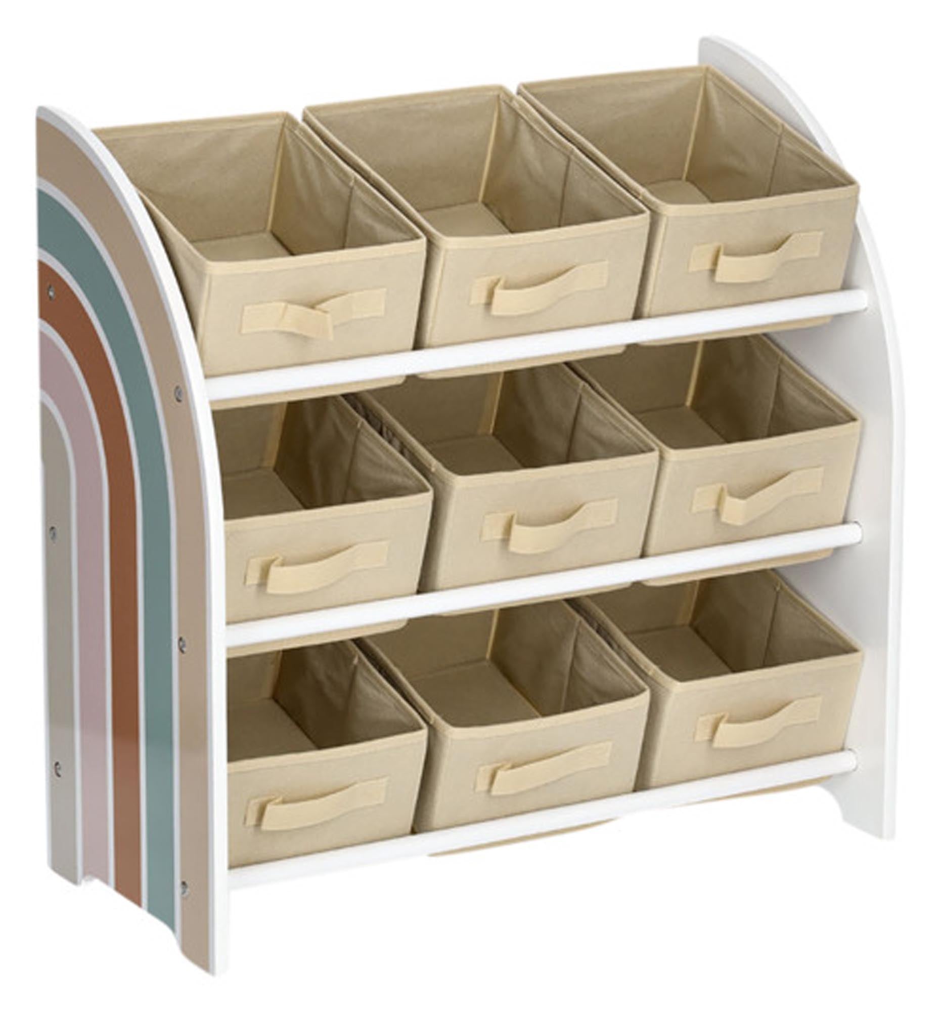 Entdecke das ZELLER Kinderegal Rainbow mit 9 Boxen (65x30x64 cm) – ideal für Spielzeug, Bücher und kreative Ordnung im Kinderzimmer!