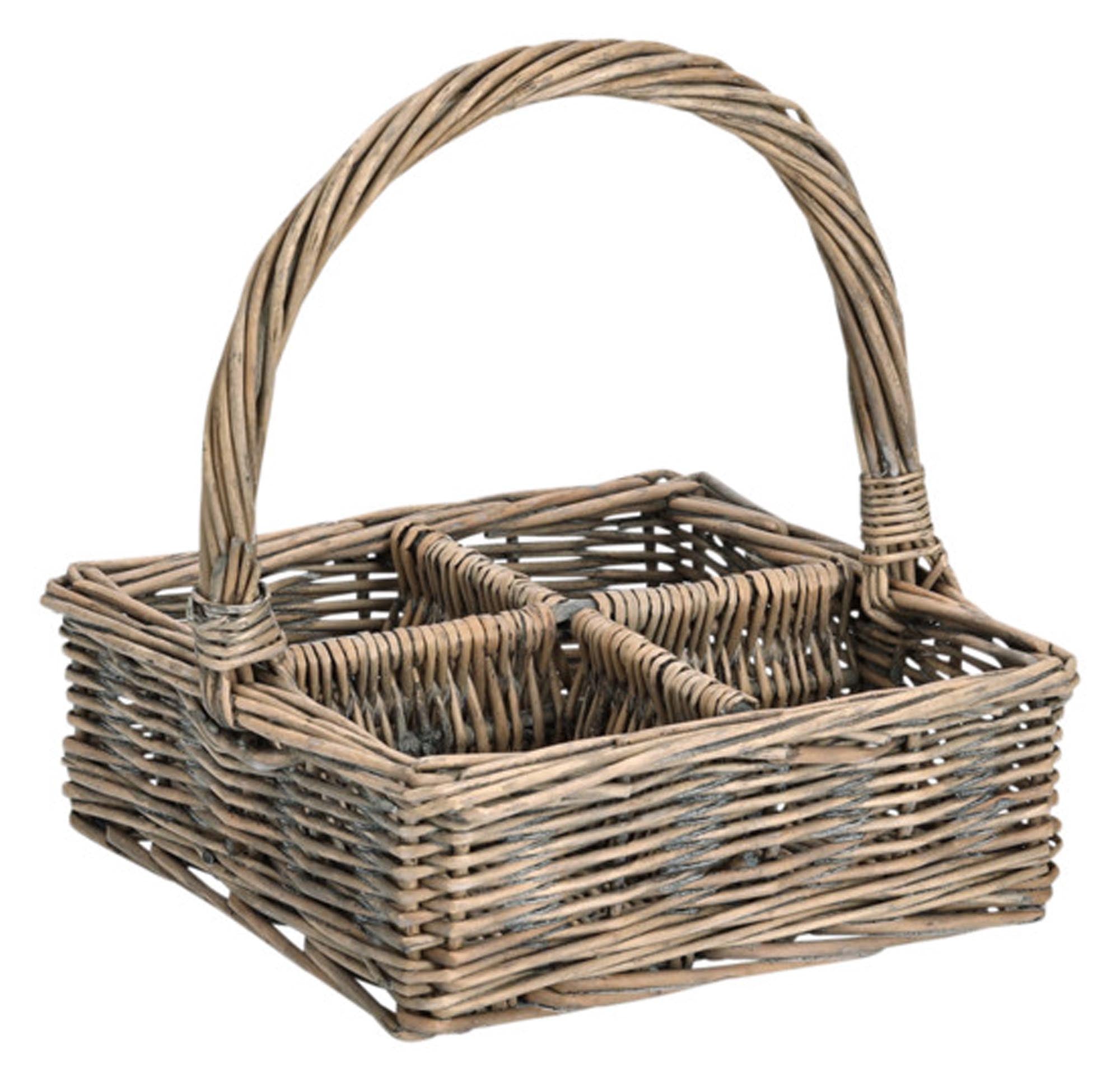 Eleganter ZELLER Tragekorb Weide 21x21 cm: vielseitig, robust und ideal für Aufbewahrung in Küche, Wohnzimmer oder für Picknicks.