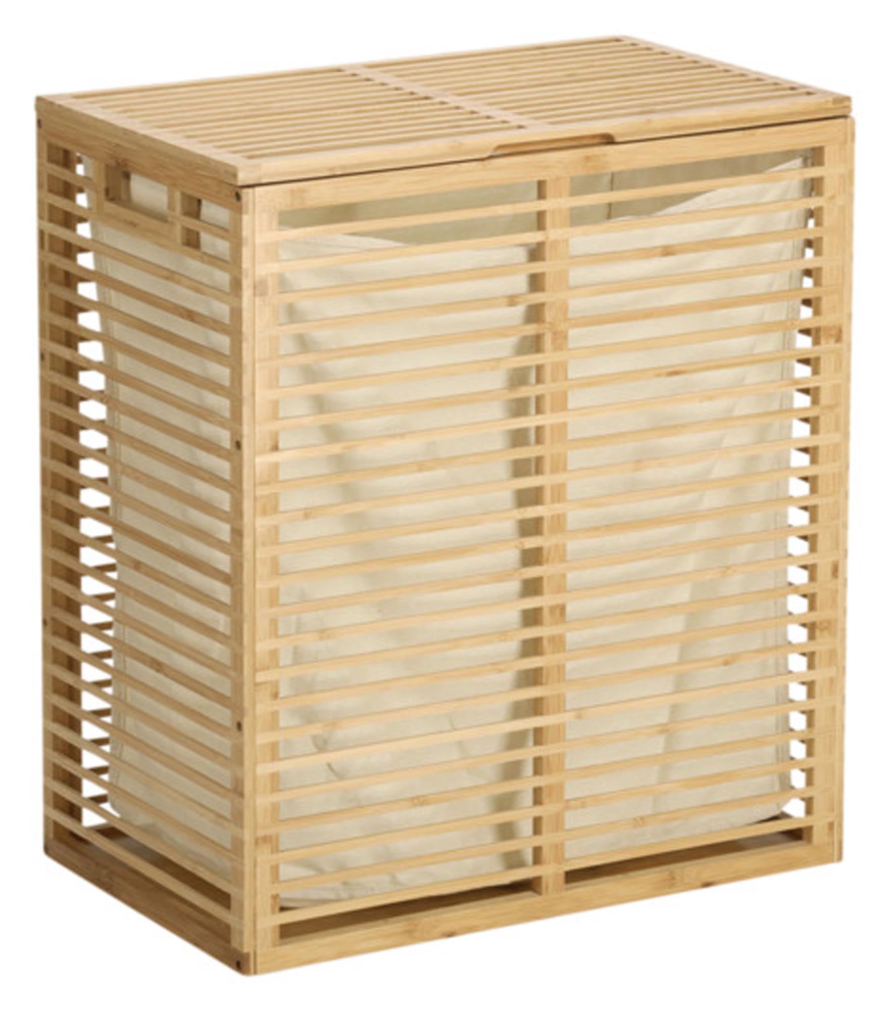 Entdecken Sie den stilvollen ZELLER Wäschesammler aus Bambus (53.5x33x61 cm) – robust, nachhaltig und ideal für Ihr Badezimmer oder Schlafzimmer.