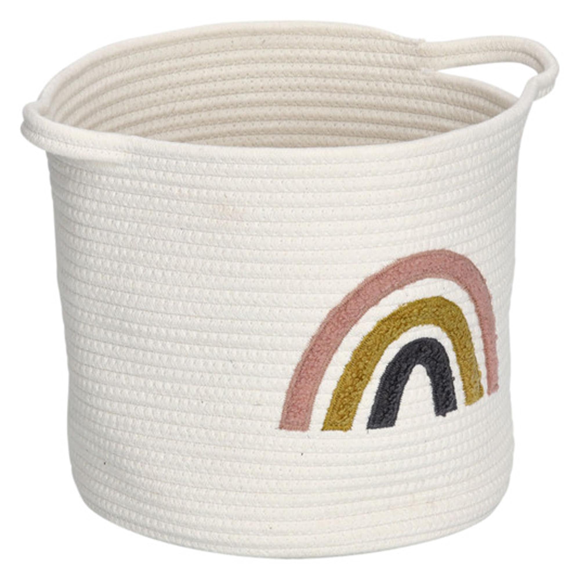 Entdecken Sie den ZELLER Aufbewahrungskorb Rainbow in Weiß (ø 32x28 cm) – stilvoll, vielseitig und ideal für Spielzeug, Decken und mehr!