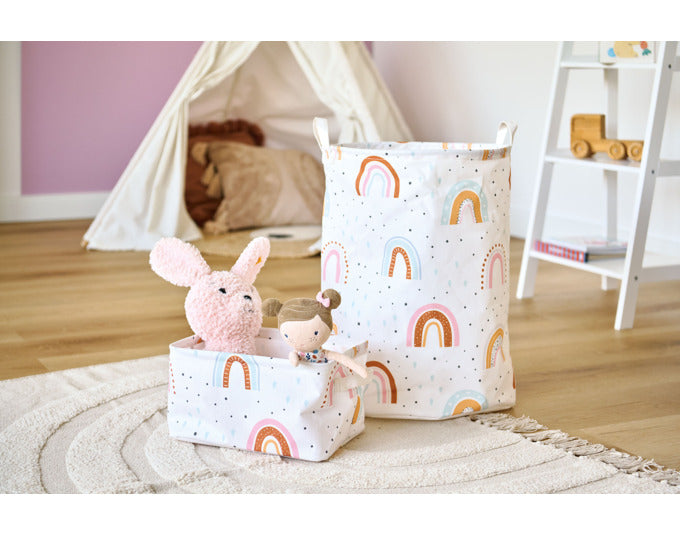 Stilvoller Rainbow Canvas Korb (28x21x16 cm) von ZELLER PRESENT: robust, farbenfroh, vielseitig für Spielzeug, Bücher, Kleidung.