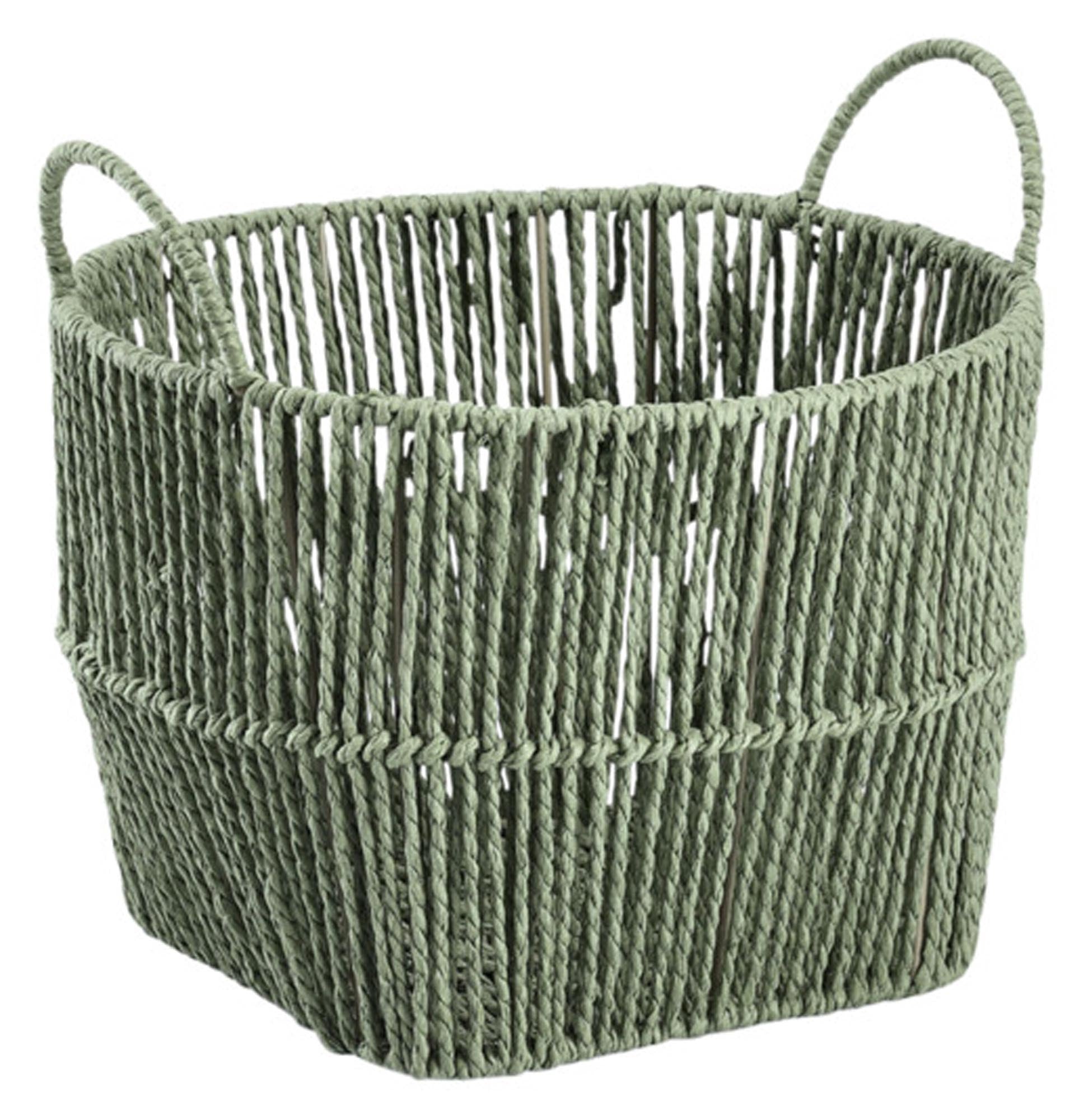 Entdecken Sie den ZELLER Aufbewahrungskorb aus Papiergeflecht in Salbei (ø 30x21 cm) – stilvoll, robust und ideal für die Aufbewahrung von Spielzeug, Decken und mehr.