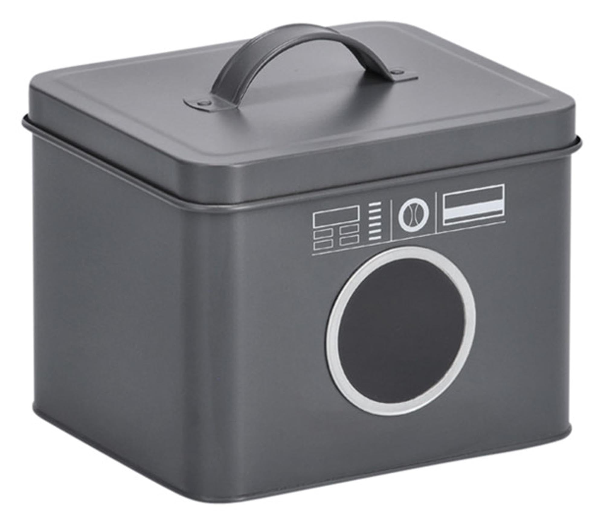 Die ZELLER Waschtab-Box in grau (18x15.5x14 cm) bietet praktische und stilvolle Aufbewahrung für Waschmitteltabs. Ideal für jede Waschküche!