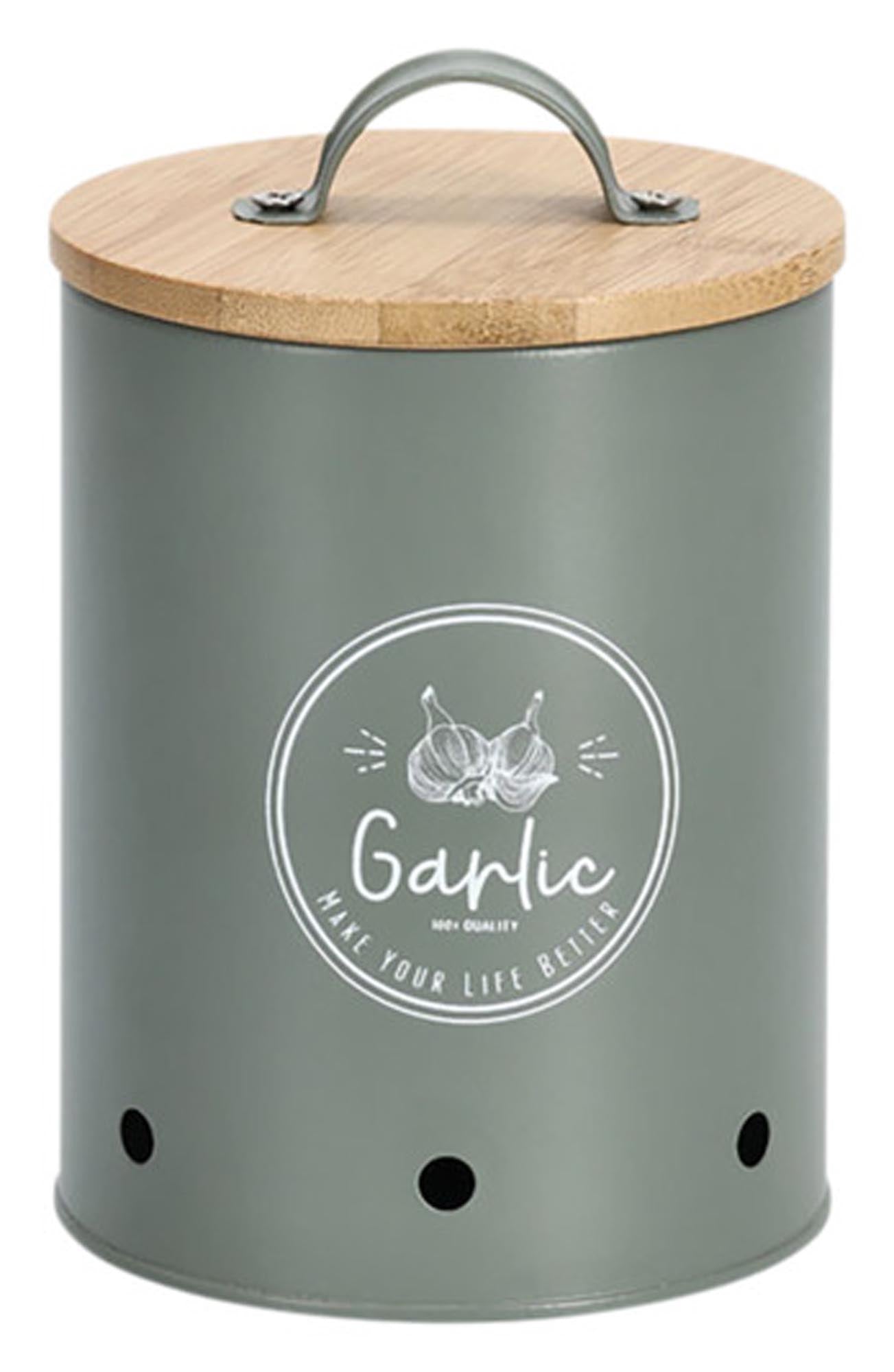 Entdecken Sie die stilvolle ZELLER Vorratsdose Garlic mit Bambusdeckel in grün. Ideal für Knoblauch, Zwiebeln und Kräuter. Praktisch und dekorativ!