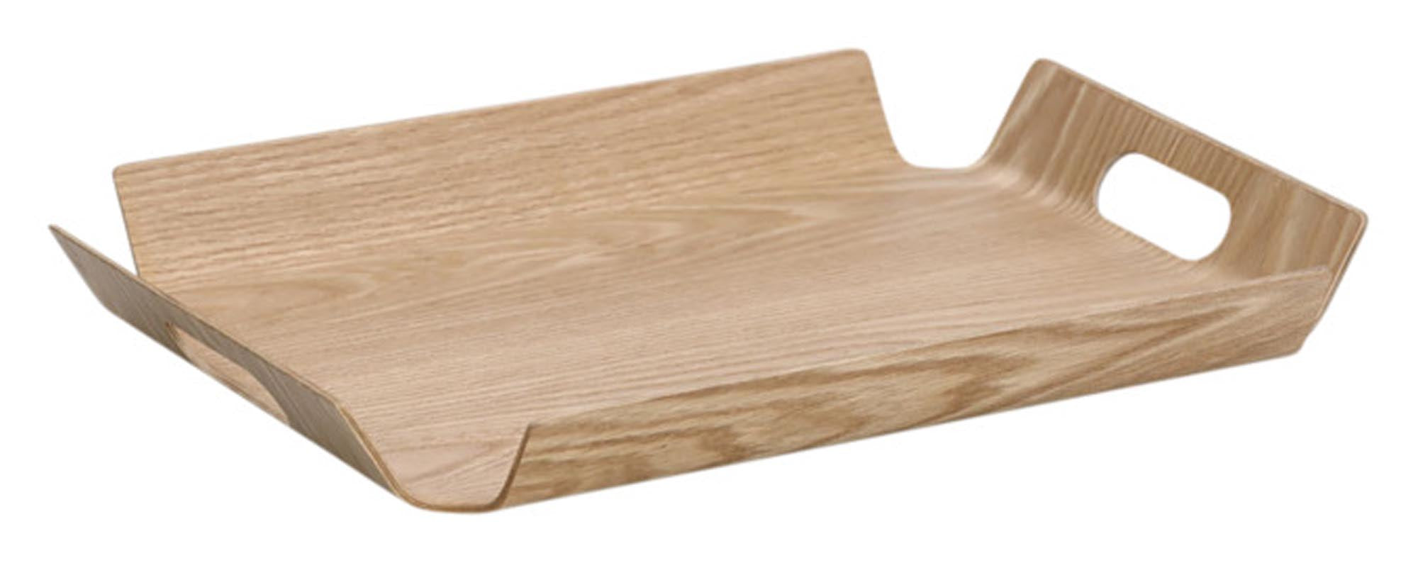 ZELLER Serviertablett Holz/Eichenfurnier 44.5x33.5x4.5 cm in präsentiert im Onlineshop von KAQTU Design AG. Tablett ist von ZELLER PRESENT