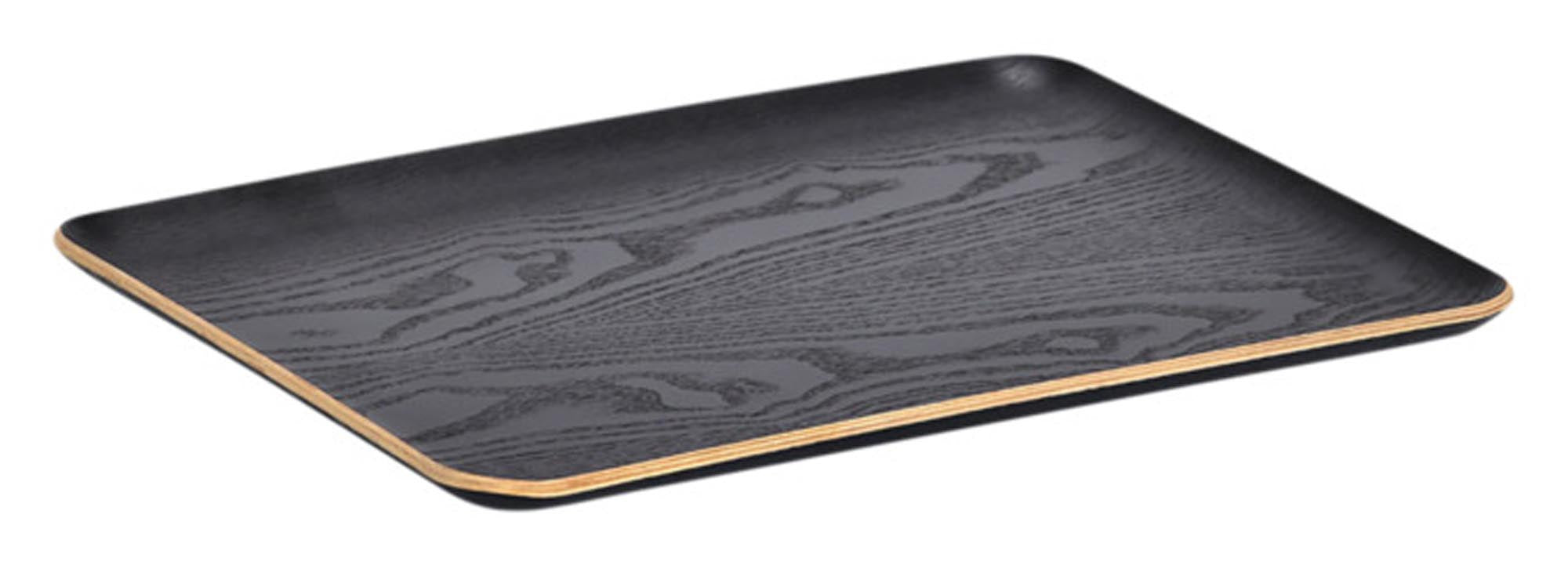 Elegantes ZELLER Serviertablett aus Holz/Wengefurnier, 36x28x1.5 cm. Ideal für Speisen, Getränke und Snacks. Pflegeleicht, vielseitig und stilvoll.