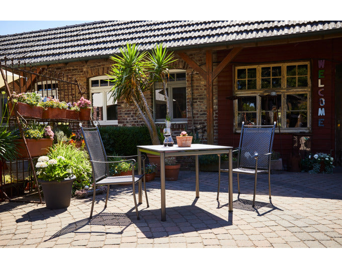 Eleganter Sessel Excelsior Hochlehner: Komfort, Stil, wetterfest, verstellbar, rostfreies Aluminium, UV-beständig, modern.