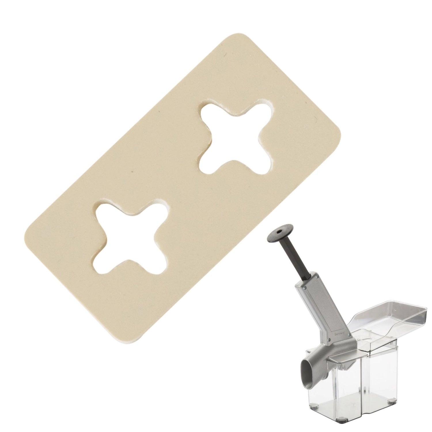 Beutel mit 30 Abstreifplättchen für Kirschentkerner 4070WM von Westmark, ideal zum einfachen Entkernen von Kirschen, in ansprechendem Beige.