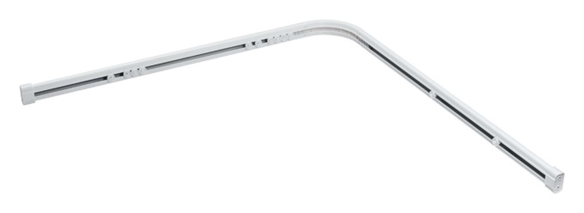 Entdecken Sie die DIAQUA Duschvorhangschiene Special 90x90 cm für Eckduschen. Hochwertiges Aluminium, elegantes Design, einfache Montage und sanftes Gleiten.