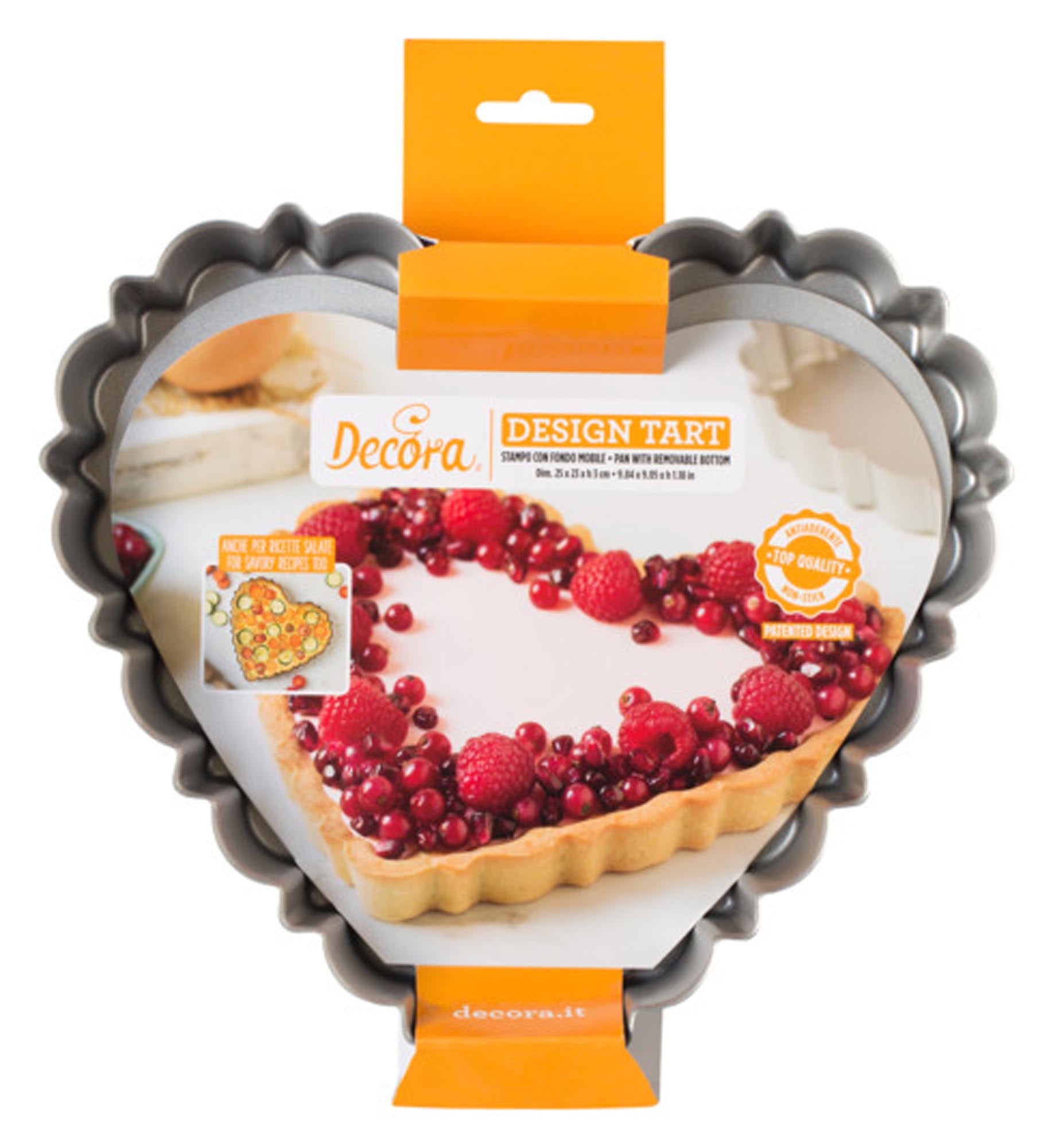 Entdecken Sie die DECORA Tortenform Herz (25x23x3 cm) mit herausnehmbarem Boden. Ideal für romantische Torten und kreative Backideen!