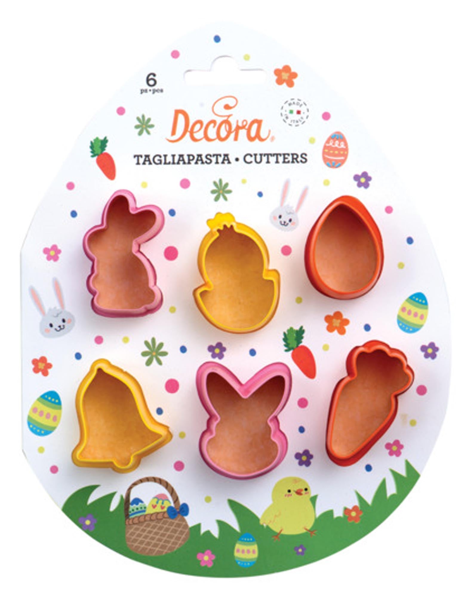 Ausstecher Mini Ostern 6er von DECORA: 6 liebevolle Ostermotive aus langlebigem Kunststoff, ideal für Kekse, Fondant & Marzipan.