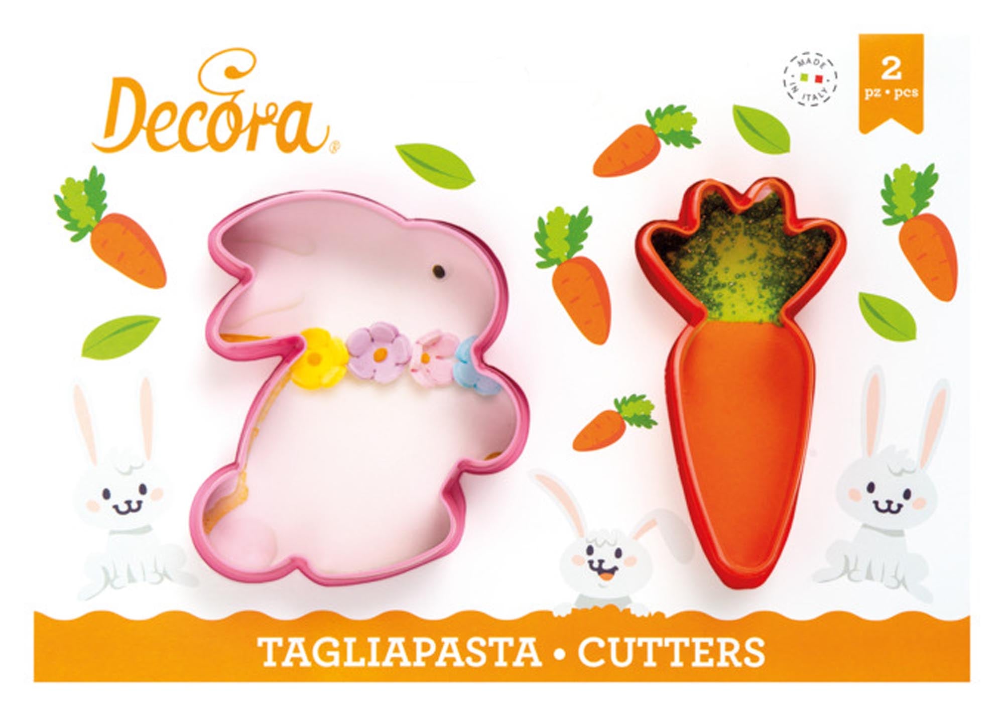 Entdecken Sie die DECORA Ausstecher für Hase & Karotte – ideal für kreative Osterleckereien! Langlebig, präzise und praktisch aufbewahrt.