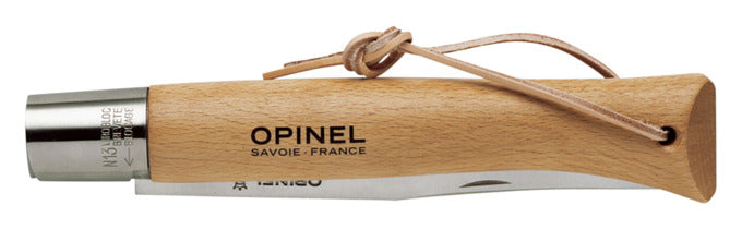 Entdecken Sie das OPINEL Messer Nr. 13 mit rostfreier Klinge und elegantem Buchenholzgriff. Ideal für jede Küche, sicher und langlebig.