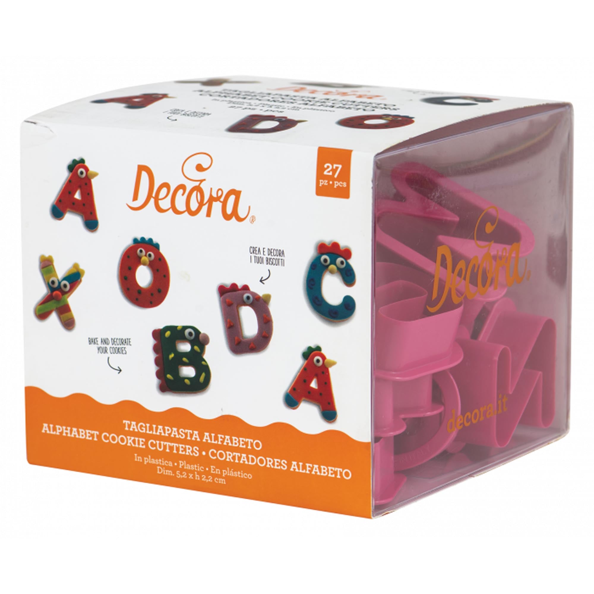 Entdecken Sie die DECORA Ausstecher Buchstaben 27er in Box – perfekt für kreative Keks- und Tortendekorationen. Hochwertig, langlebig und leicht zu reinigen!