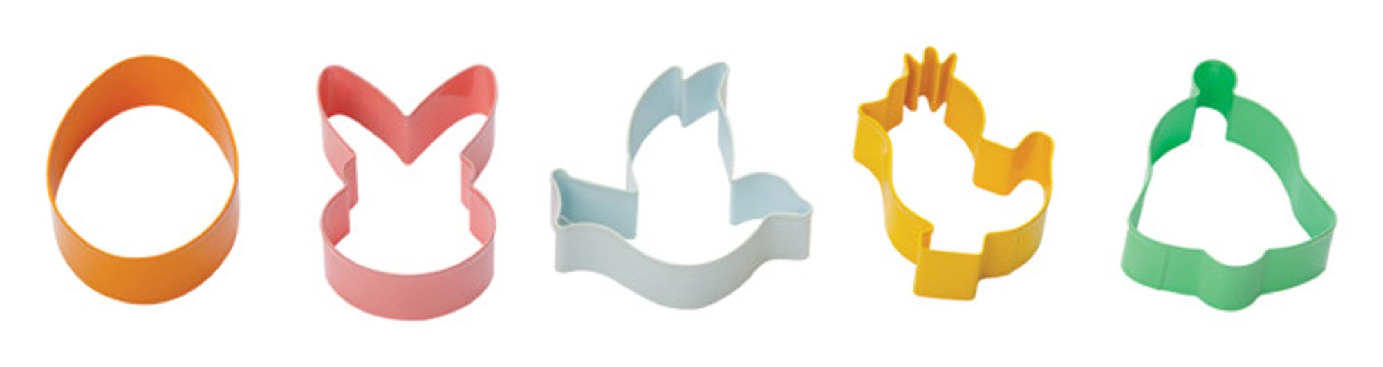 Entdecken Sie das DECORA Ausstecher-Set Ostern Metall 5er in pastellfarben, ideal für kreative Osterbäckerei und perfekte Plätzchen!