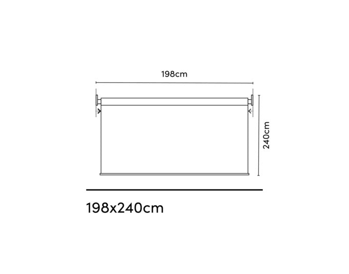 Das PLATINUM SUN & SHADE Rollo Coolfit in Off White (240x198 cm) sorgt für optimalen Sonnenschutz und angenehme Luftzirkulation auf Ihrer Terrasse.