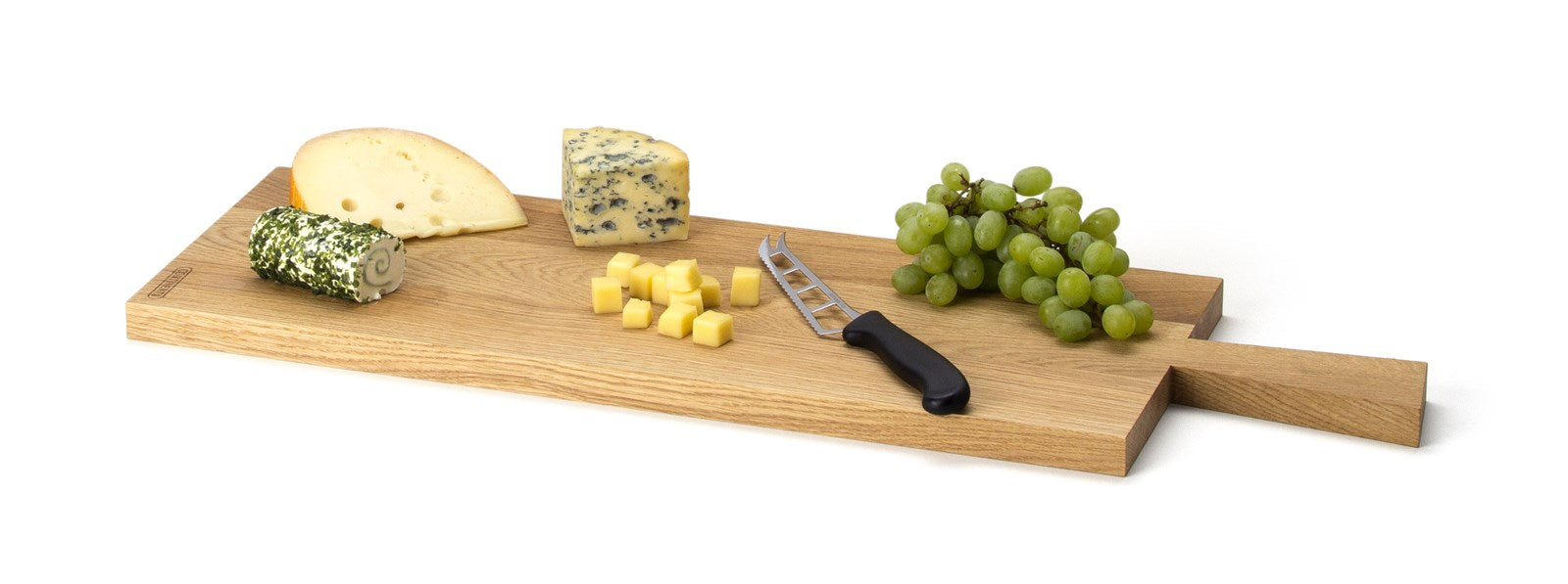 Hochwertiges Eiche Schneidebrett (70 x 23 x 2 cm) von Continenta: langlebig, stilvoll und ideal für alle Schneidarbeiten in der Küche.