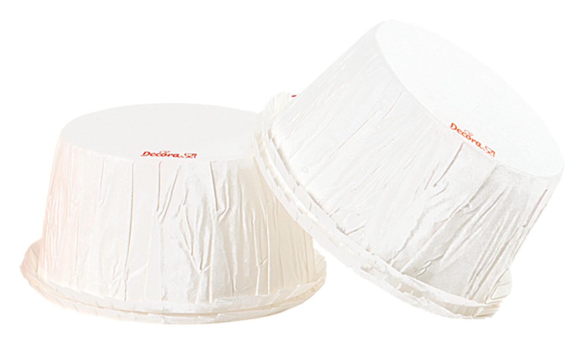 Entdecken Sie die eleganten DECORA Papier-Backförmchen Plissee in Weiß, ideal für Muffins und Cupcakes. Hitzebeständig bis 220°C, 25 Stück in praktischer Klarsichtbox.