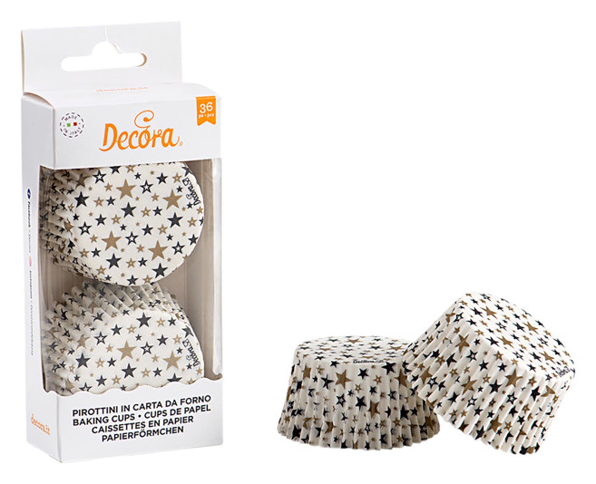 Festliche Papier-Backförmchen von DECORA, ideal für Muffins & Cupcakes. 36 Stück, ø 5x3.2 cm, fett- & wasserabweisend.